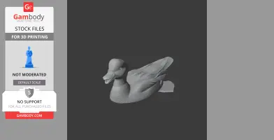 3D model of a duck with detailed features, suitable for 3D printing.