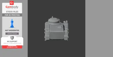 Detailed 3D model of a tank with a turret, designed for 3D printing.