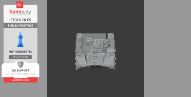 3D model of a detailed Alvis Saladin tank, viewed from the front, for 3D printing.