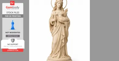 Saint Agnes of Rome - Devotional Statue - STL 3D Print