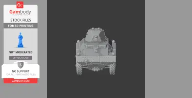 Front view of a detailed 3D model of the Alvis Straussler AC3 tank for printing.