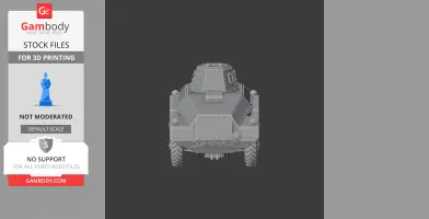Front view of a 3D model of the Alvis Straussler AC3 tank, featuring detailed armor and wheels.