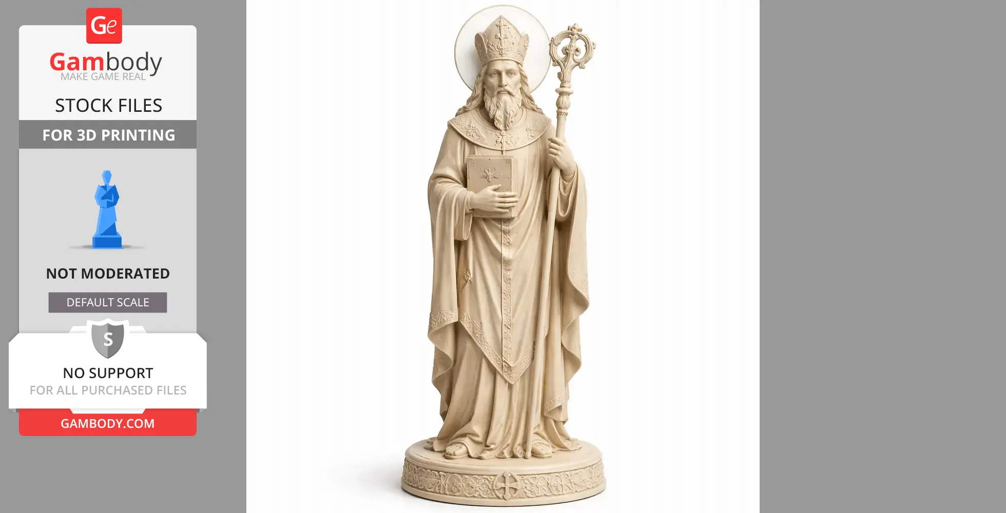 Saint Agobard - Devotional Statue - STL 3D Print