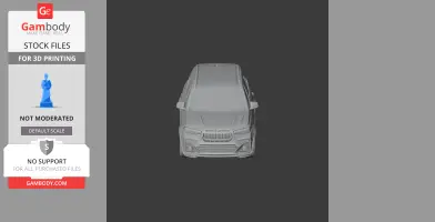 Front view of a 3D model of a BMW X7, suitable for 3D printing.