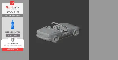 3D model of a BMW Z1 convertible car, ready for 3D printing, shown from a rear angle.