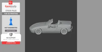 3D model of a BMW Z1 convertible car, side view, with detailed wheels and interior, for 3D printing.