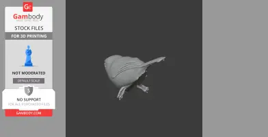 3D model of a prehistoric bird with distinct tail and feather details, set against a neutral background.
