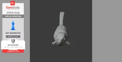 3D model of a prehistoric bird viewed from the front, showing its body and extended tail.