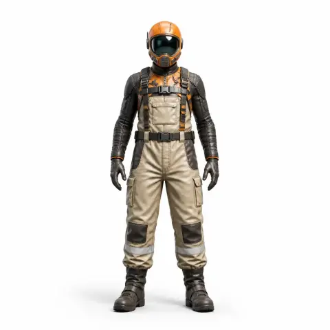 A futuristic character figurine in a helmet and jumpsuit, designed for 3D printing.