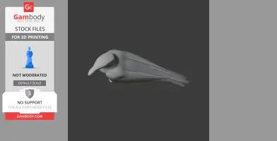 3D model of a streamlined bird, possibly a cuckooshrike, for 3D printing with smooth surfaces.