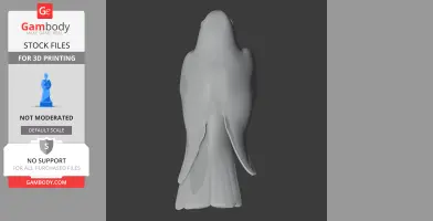 3D model of a streamlined bird with long wings and tail, suitable for 3D printing.