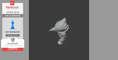 3D Crow character figurine from Brawl Stars, top view, for 3D printing.
