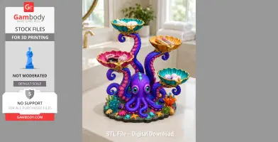 Colorful octopus-shaped organizer with shells on its tentacles for jewelry or small items.