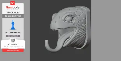 Turtle Head Wall Hanger Coat and Key - Animal Wall Hook STL
