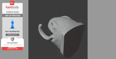 Turtle Head Wall Hanger Coat and Key - Animal Wall Hook STL