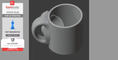 A mug with a turtle design as the handle. Suitable for 3D printing.