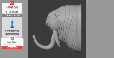 Walrus HEAD WALL HANGER COAT AND KEY - Animal Wall Hook STL