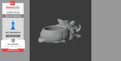 Warthog Bowl - Animal Wall Hook STL