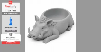 Warthog Bowl - Animal Wall Hook STL