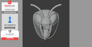 Wasp HEAD WALL HANGER COAT AND KEY - Animal Wall Hook STL