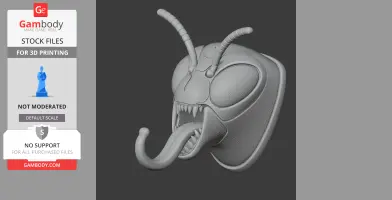 Wasp HEAD WALL HANGER COAT AND KEY - Animal Wall Hook STL