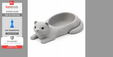 Weasel Bowl - Animal Wall Hook STL