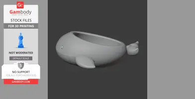 Whale Bowl - Animal Wall Hook STL