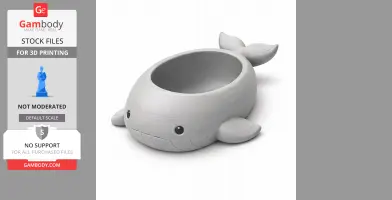 Whale Bowl - Animal Wall Hook STL