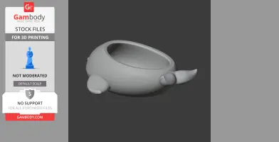 Whale Bowl - Animal Wall Hook STL