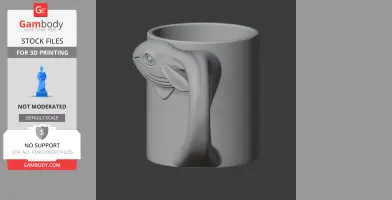 Whale Mug - Animal Wall Hook STL