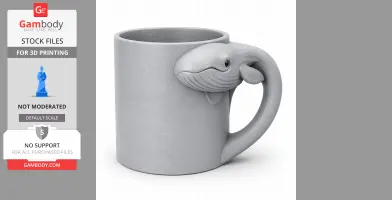 Whale Mug - Animal Wall Hook STL