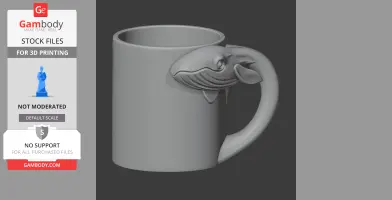 Whale Mug - Animal Wall Hook STL