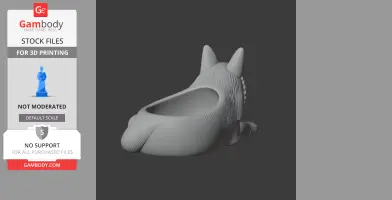 3D model of a wolf-shaped bowl and wall hook with detailed fur texture.