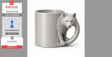 Wolf Mug - Animal Wall Hook STL