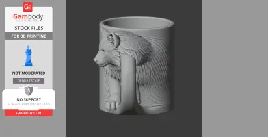 Wolf Mug - Animal Wall Hook STL