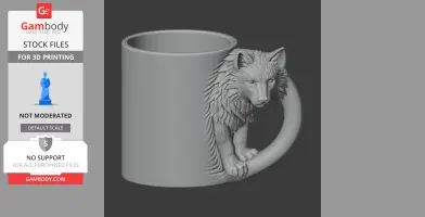 Wolf Mug - Animal Wall Hook STL