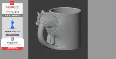 Wolf Mug - Animal Wall Hook STL