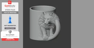 Wolf Mug - Animal Wall Hook STL