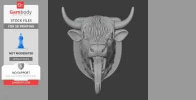 Yak HEAD WALL HANGER COAT AND KEY - Animal Wall Hook STL