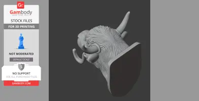 Yak HEAD WALL HANGER COAT AND KEY - Animal Wall Hook STL