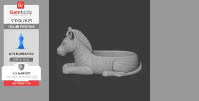 3D printable zebra-shaped bowl and wall hook, designed for decorative use.