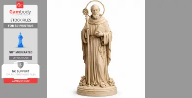 Saint Aibert - Devotional Statue - STL 3D Print