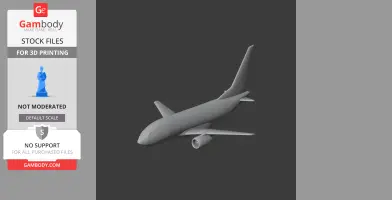 3D model of a Boeing 737 airplane for printing, shown at an angle on a dark background.