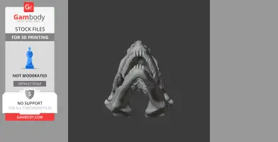 3D model of a Boreonykus skull replica, showcasing detailed teeth and bone structure.