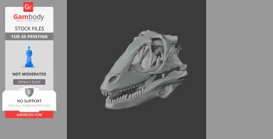 3D model of a Boreonykus dinosaur skull, ready for 3D printing.
