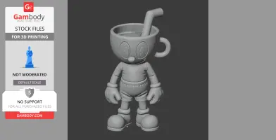 Cuphead - Cuphead Figurine - Character Figure STL