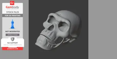 3D model of a detailed Borogovia skull on a dark background, designed for 3D printing.
