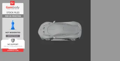 Top view of a 3D model of the Brabham BT62 car, detailed and ready for 3D printing.