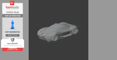 3D model of a sleek, aerodynamic Brabham BT62 car for 3D printing on Gambody platform.