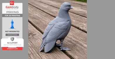 A 3D-printed model of an Andean goose, shown standing on a wooden surface.